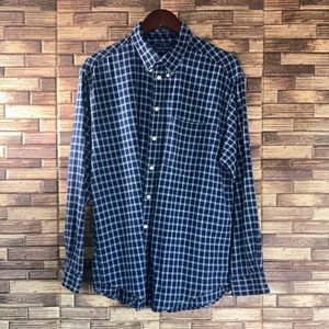 EUC John Ashford Men's Flannel Shirt Blue Size Large